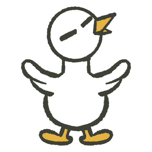 Garabato de pato pequeño Diseño PNG