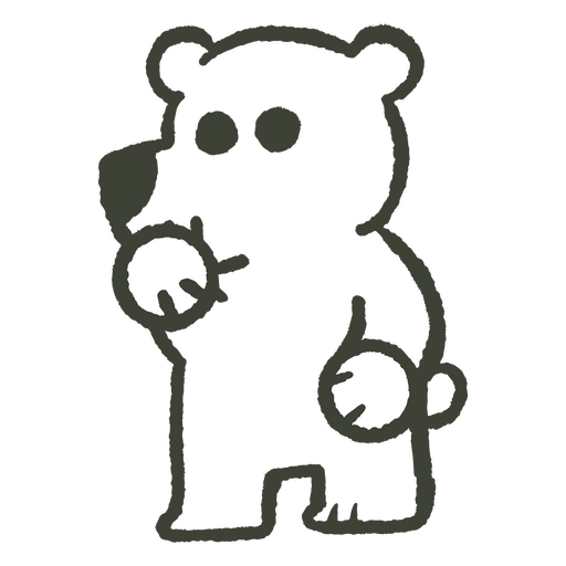 Black bear with round paws up PNG Design