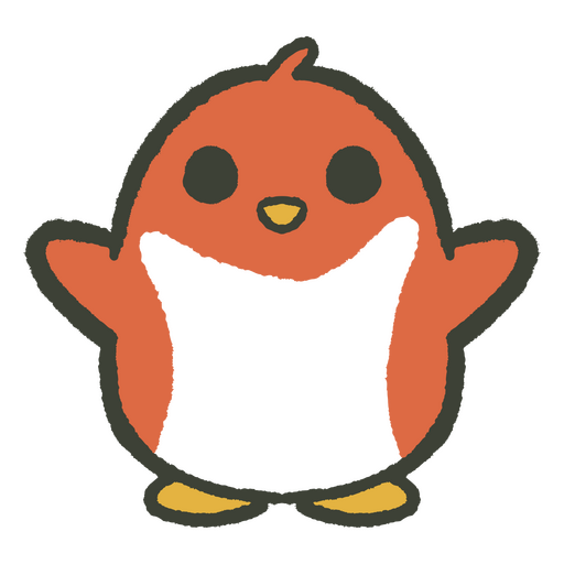 Cute bird with open wings doodle PNG Design
