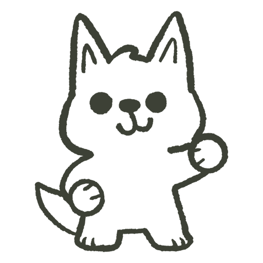 Schwarze Katze mit erhobenen Pfoten PNG-Design