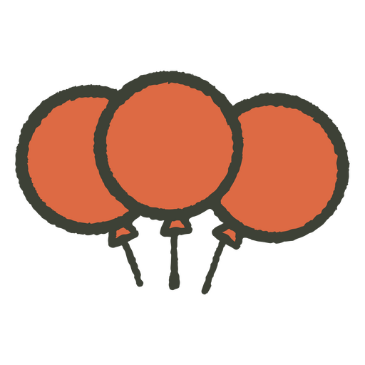 Tres globos naranjas Diseño PNG