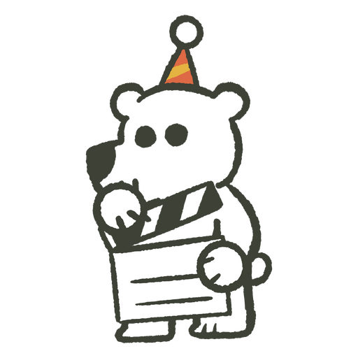 Bear with a clapperboard doodle PNG Design