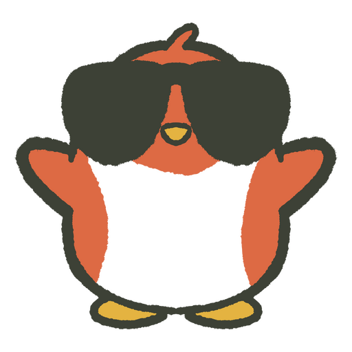 Pájaro con garabato de anteojos Diseño PNG