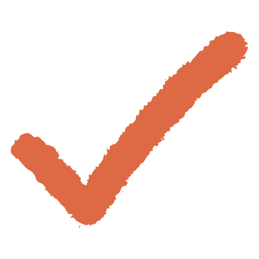Marca de verificación naranja Diseño PNG