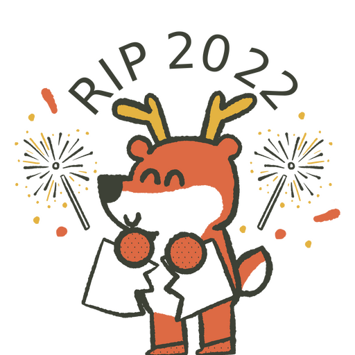 Small reindeer saying goodbye to the year PNG Design