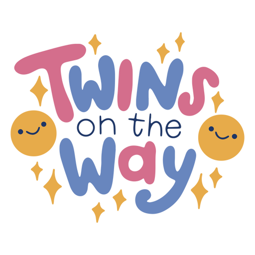 Anúncio de gravidez com gêmeos brincalhões a caminho citação Desenho PNG