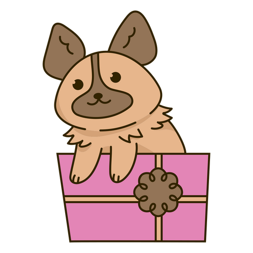 Regalo de cumpleaños perro kawaii Diseño PNG