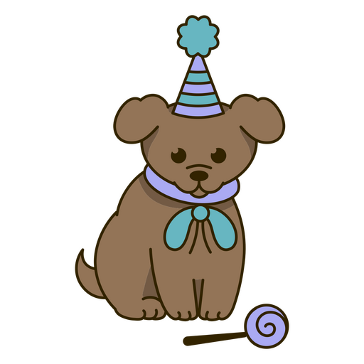 Aniversário cachorrinho kawaii doce Desenho PNG
