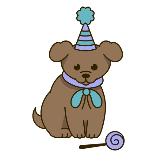 Cumpleaños perrito kawaii dulce Diseño PNG