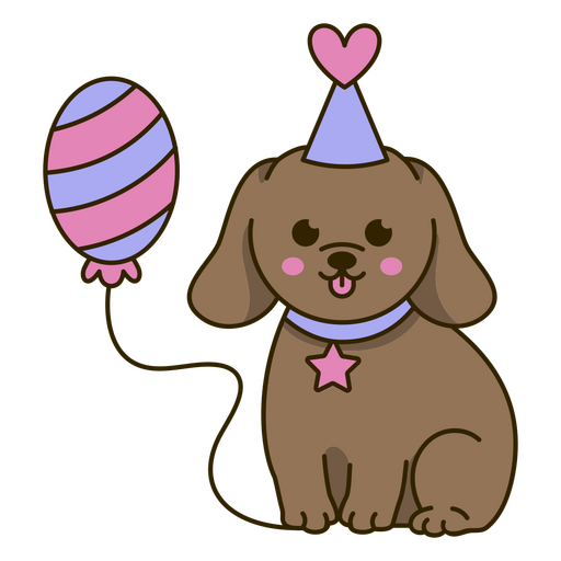 Aniversário cachorrinho balão kawaii Desenho PNG