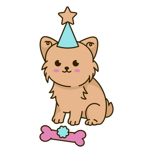 Aniversário cachorrinho osso kawaii Desenho PNG