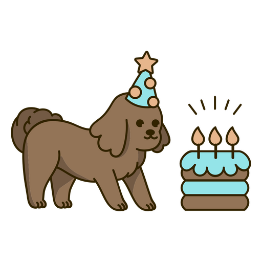 Birthday puppy kawaii cake PNG Design