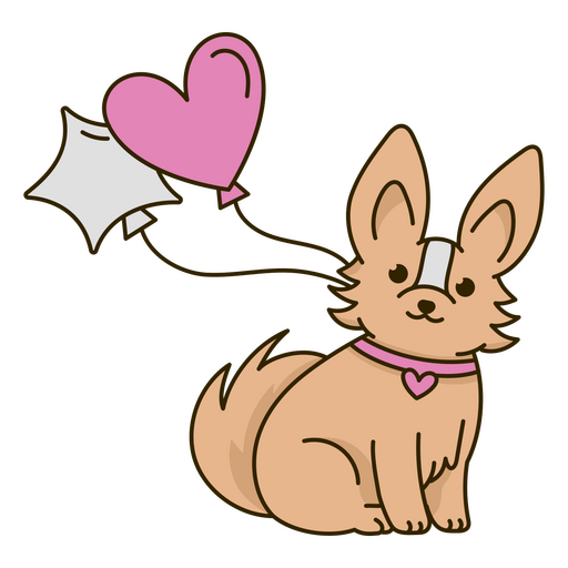 Balões kawaii de cachorro de aniversário Desenho PNG