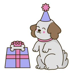 Birthday Puppy Kawaii Gift PNG & SVG Design For T-Shirts