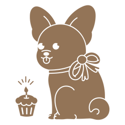 Cupcake recortado de perro de cumpleaños Diseño PNG