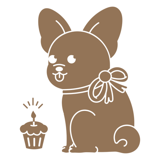 Birthday dog cut out cupcake PNG Design