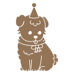Cachorro recortado cumpleaños Diseño PNG