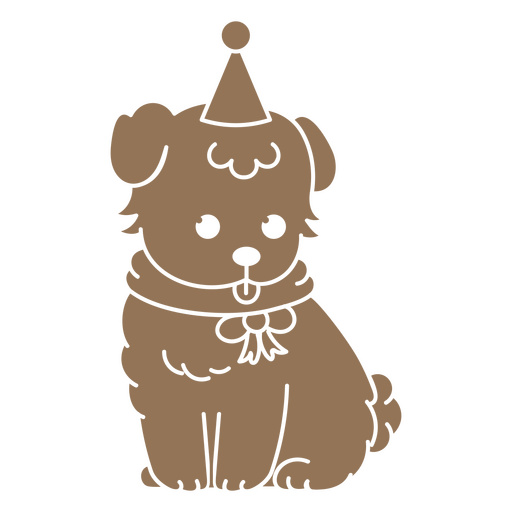 Puppy cut out birthday PNG Design