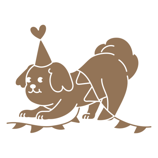 Filhote de cachorro cortado para aniversário Desenho PNG