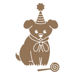 Cachorro de cumpleaños cortado dulce Diseño PNG