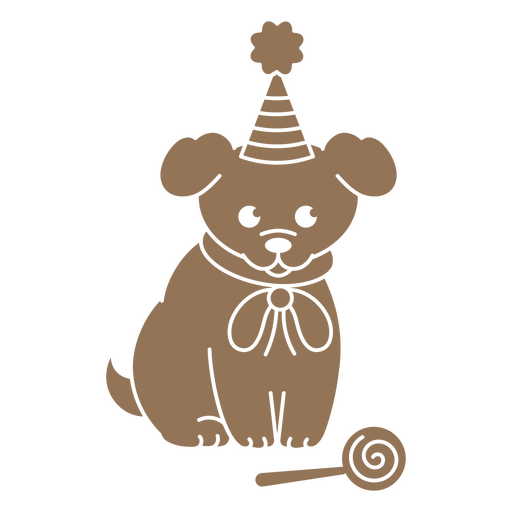 Birthday puppy cut out sweet PNG Design