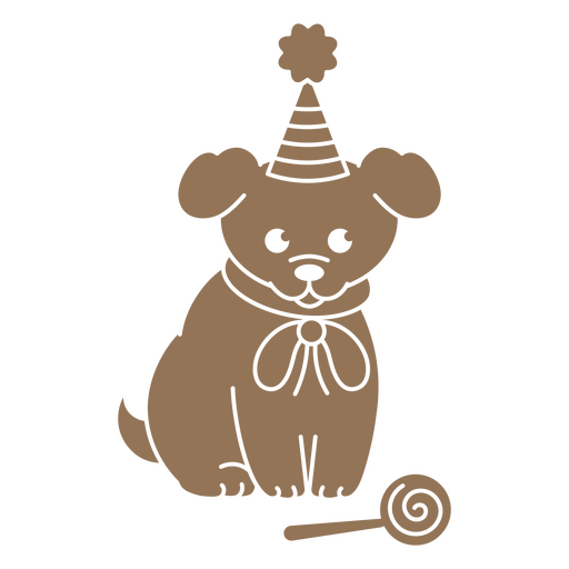 Cachorro de cumpleaños cortado dulce Diseño PNG