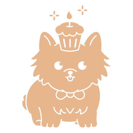 Cachorrinho de aniversário cortado em cupcake Desenho PNG