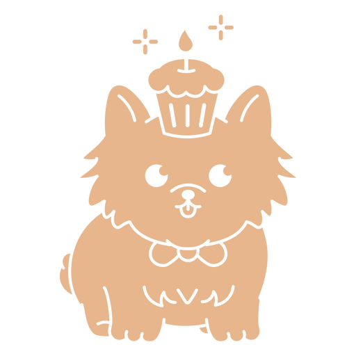 Cachorro de cumpleaños recortado de cupcake Diseño PNG