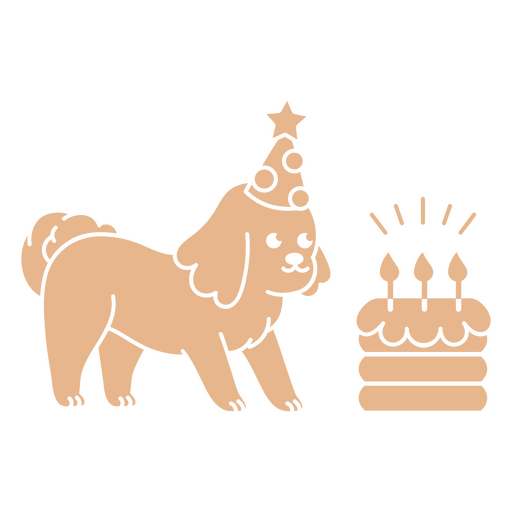Birthday puppy cut out cake PNG Design