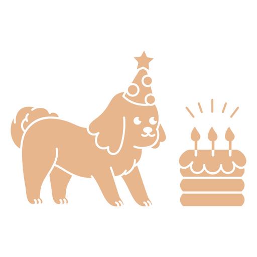 Bolo recortado de cachorro de aniversário Desenho PNG