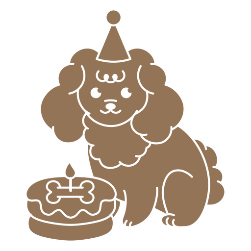 Aniversário bolo cortado de cachorro Desenho PNG