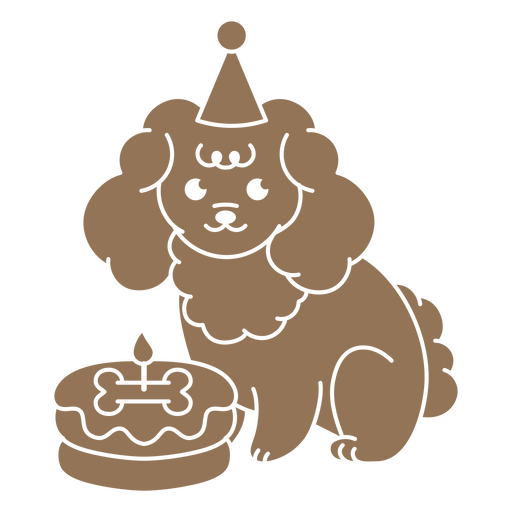 Birthday dog cut out cake PNG Design