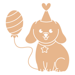 Birthday puppy cut out balloon PNG Design