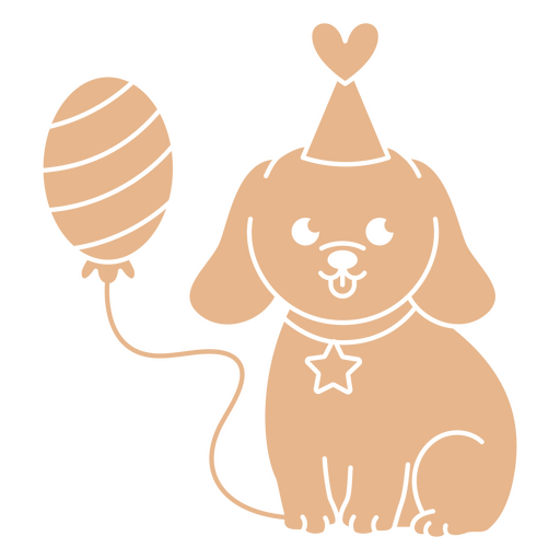 Aniversário cachorrinho recortado balão Desenho PNG