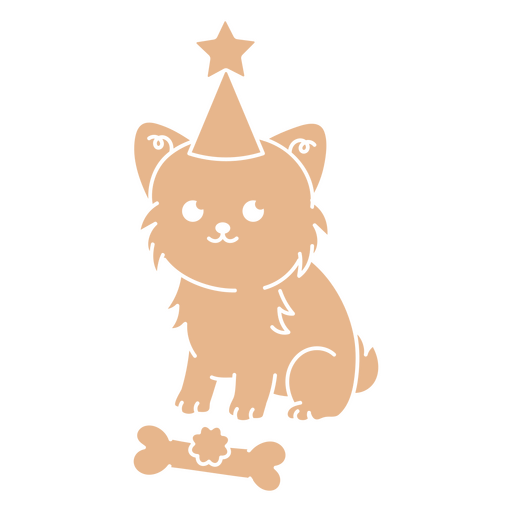 Birthday puppy cut out bone PNG Design