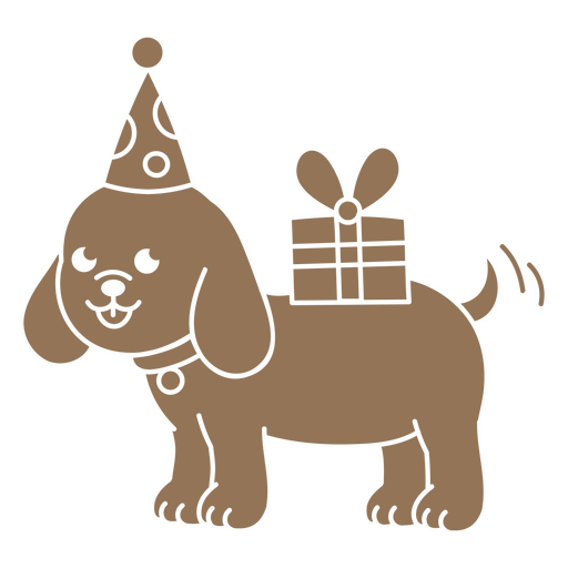 Cachorrinho de aniversário recortado presente Desenho PNG