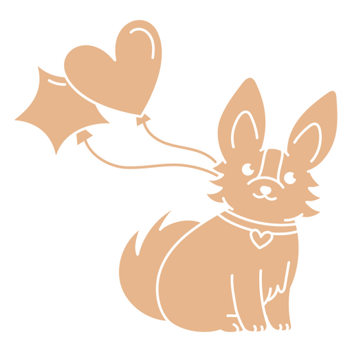 Cachorro de cumpleaños recorta globos Diseño PNG