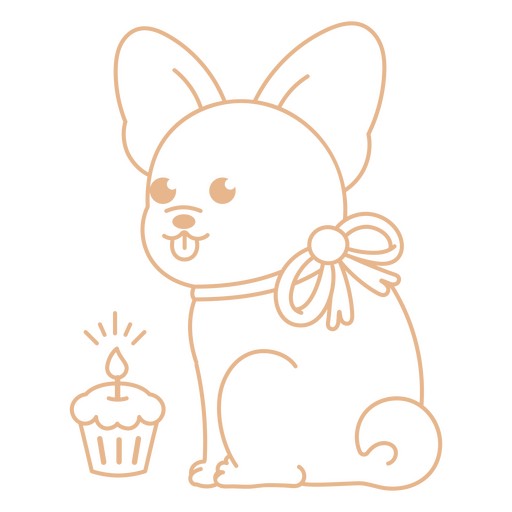 Geburtstags-Hundeschlag-Cupcake PNG-Design