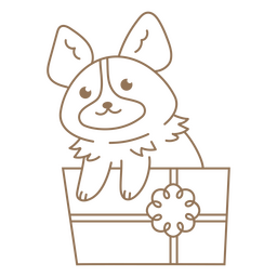 Birthday dog stroke gift PNG Design