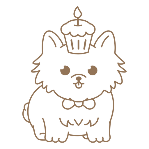 cupcake de aniversário de cachorrinho Desenho PNG