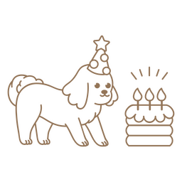 Birthday puppy stroke cake PNG Design