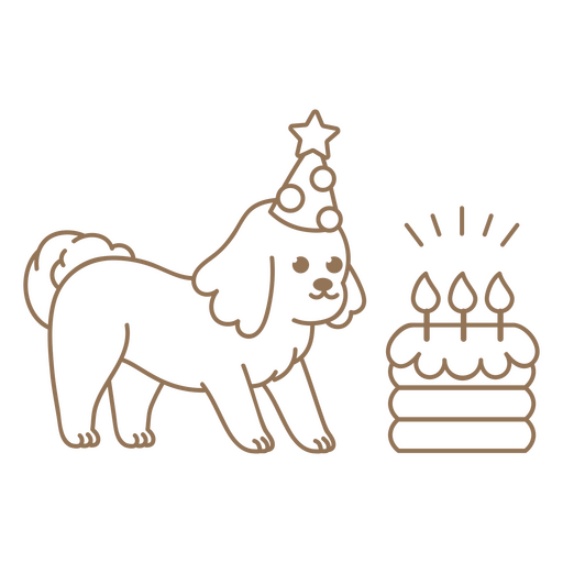 Bolo de AVC de cachorro de aniversário Desenho PNG