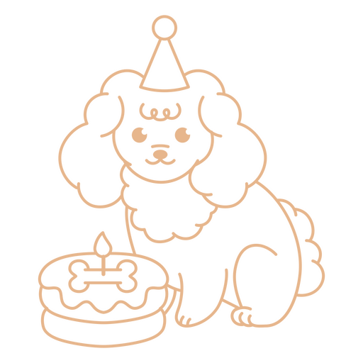 Birthday dog stroke cake PNG Design