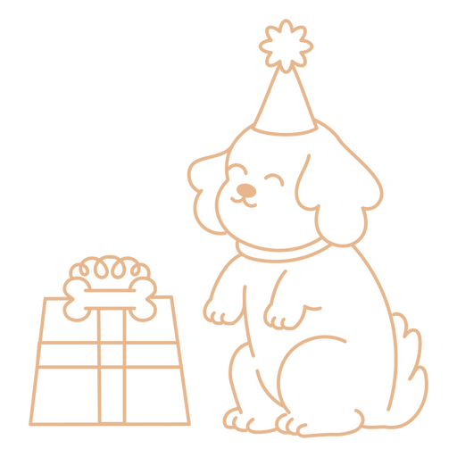 Birthday puppy stroke gift PNG Design