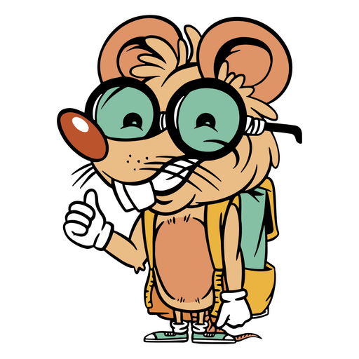 Clever mouse in the school PNG Design