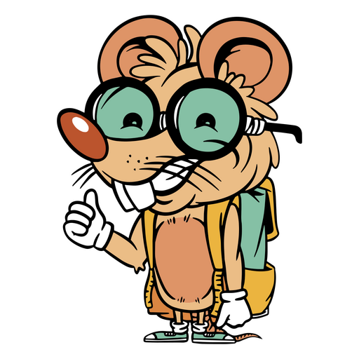 Ratón listo en la escuela Diseño PNG