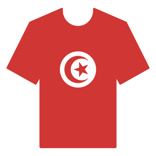 Camiseta inspirada en la bandera de Túnez Diseño PNG