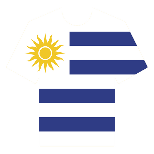 Camiseta inspirada na bandeira do Uruguai Desenho PNG