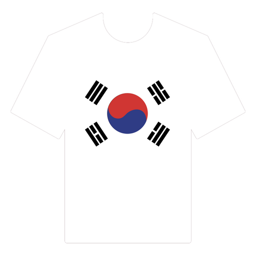Camiseta inspirada na bandeira da Coreia do Sul Desenho PNG