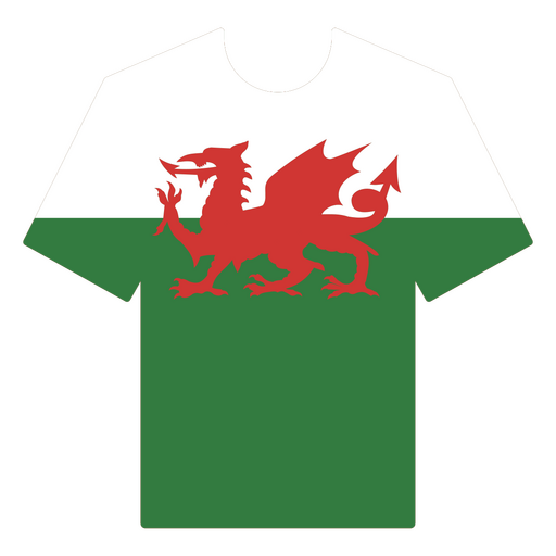 Camiseta inspirada na bandeira do País de Gales Desenho PNG